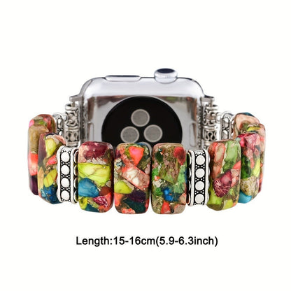 Women's Watch - Apple Band for Boho Beaded Handcrafted Natural Stone Elastic Bracelet - product detail view 4