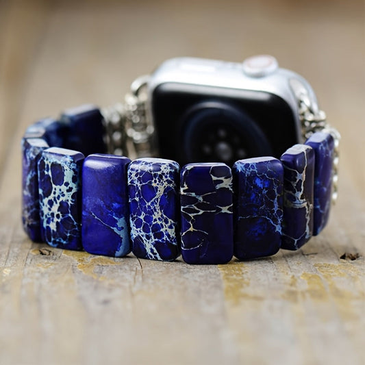 Women's Watch - Apple Band Natural Stone Boho Beaded Bracelet for Handmade Elastic Rope - main product view