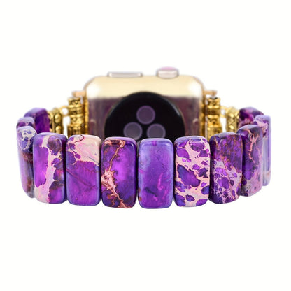 Women's Watch - Apple Band Natural Stone Boho Beaded Bracelet for Handmade Elastic Rope - product detail view 8