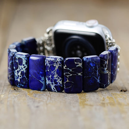 Women's Watch - Apple Band Natural Stone Boho Beaded Bracelet for Handmade Elastic Rope - product detail view 11
