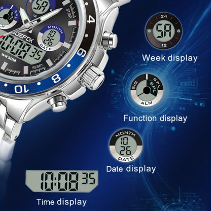 Men's Watch - JOEFOX 's Vintage Business Chronograph Dual Movement Steel Band - product detail view 2