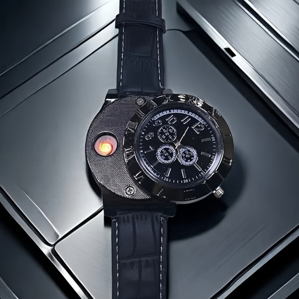 Men's Watch - Lighter for Lingkun Casual Wristwatch with Windproof Smoke Lighter - product detail view 3