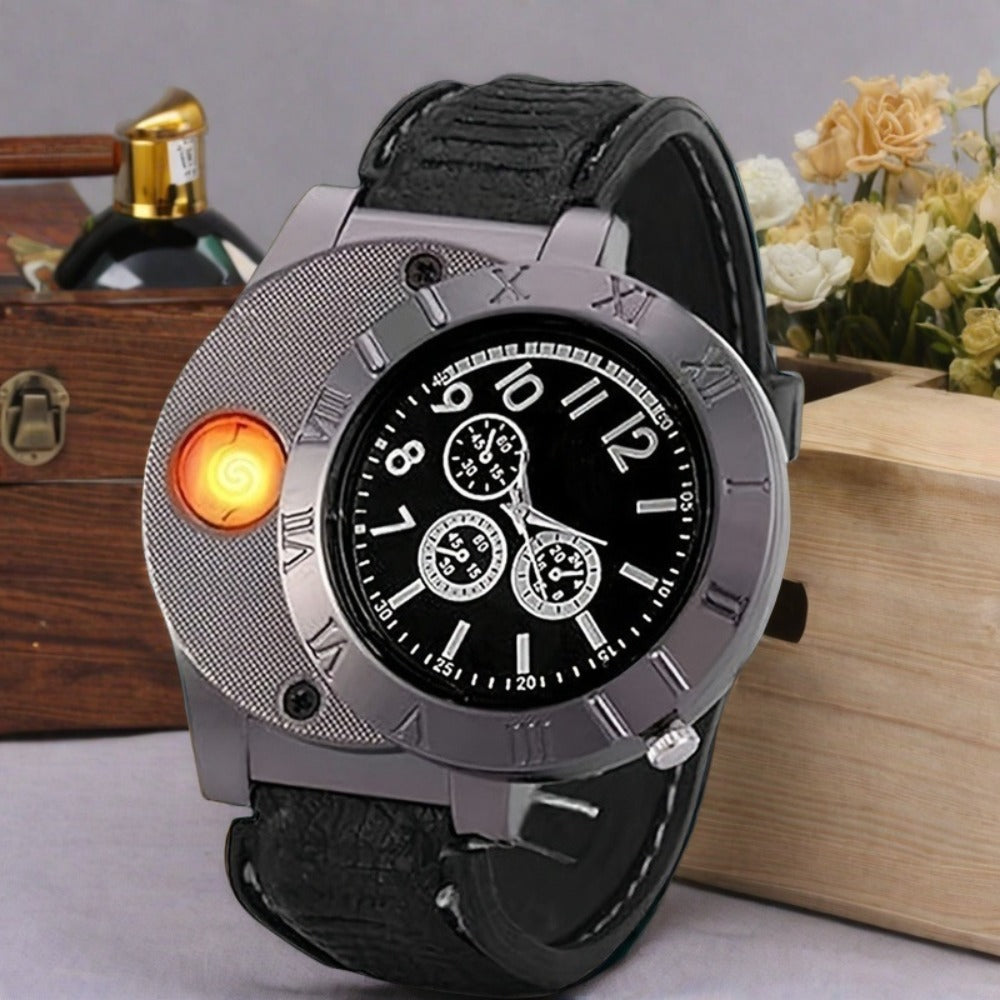 Men's Watch - Lighter for Lingkun Casual Wristwatch with Windproof Smoke Lighter - product detail view 5