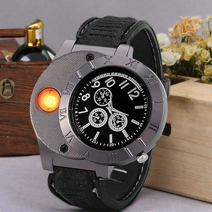 Men's Watch - Lighter for Lingkun Casual Wristwatch with Windproof Smoke Lighter - product detail view 5