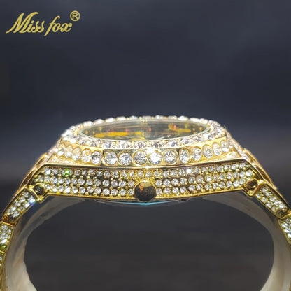 Men's Watch - Luxury 's Automatic Mechanical Rhinestone Embellished Large Dial Round - product detail view 8