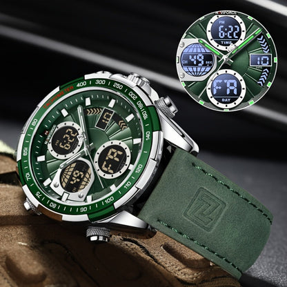 Men's Watch - NAVIFORCE 's Dual Display Genuine Leather Strap Multifunctional Sport - product detail view 6