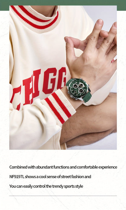 Men's Watch - NAVIFORCE 's Dual Display Genuine Leather Strap Multifunctional Sport - product detail view 13