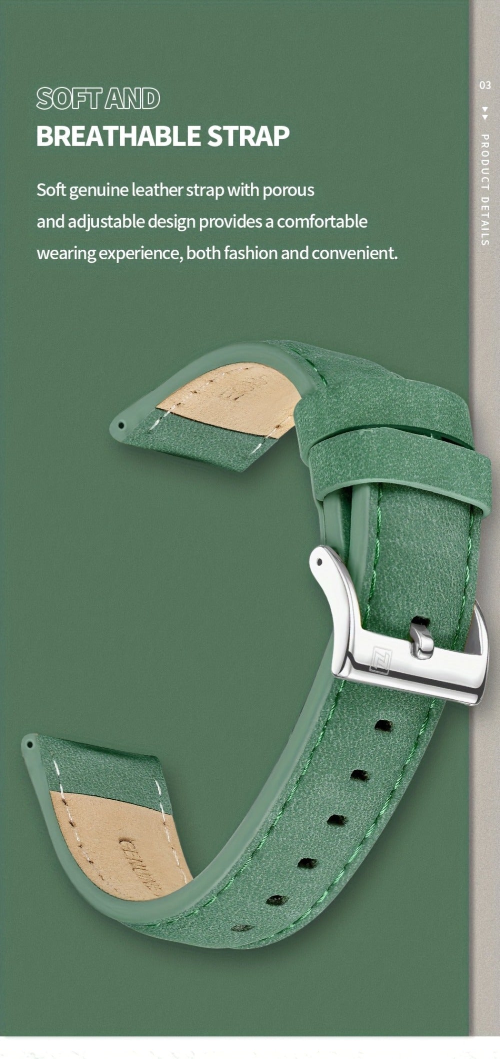 Men's Watch - NAVIFORCE 's Dual Display Genuine Leather Strap Multifunctional Sport - product detail view 17