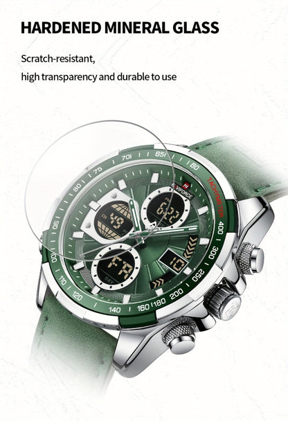 Men's Watch - NAVIFORCE 's Dual Display Genuine Leather Strap Multifunctional Sport - product detail view 19