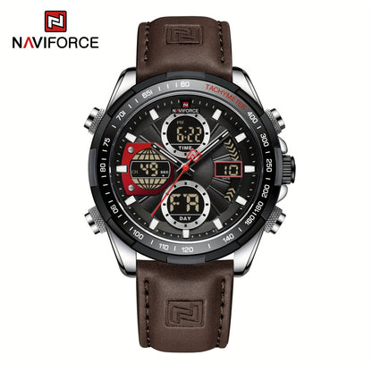 Men's Watch - NAVIFORCE 's Dual Display Genuine Leather Strap Multifunctional Sport - product detail view 21
