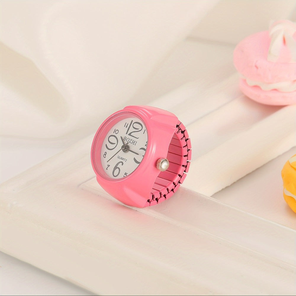 Men's Watch - Ring Large Digital Dial Elastic Band Handmade Finger Unisex Fashion - product detail view 11