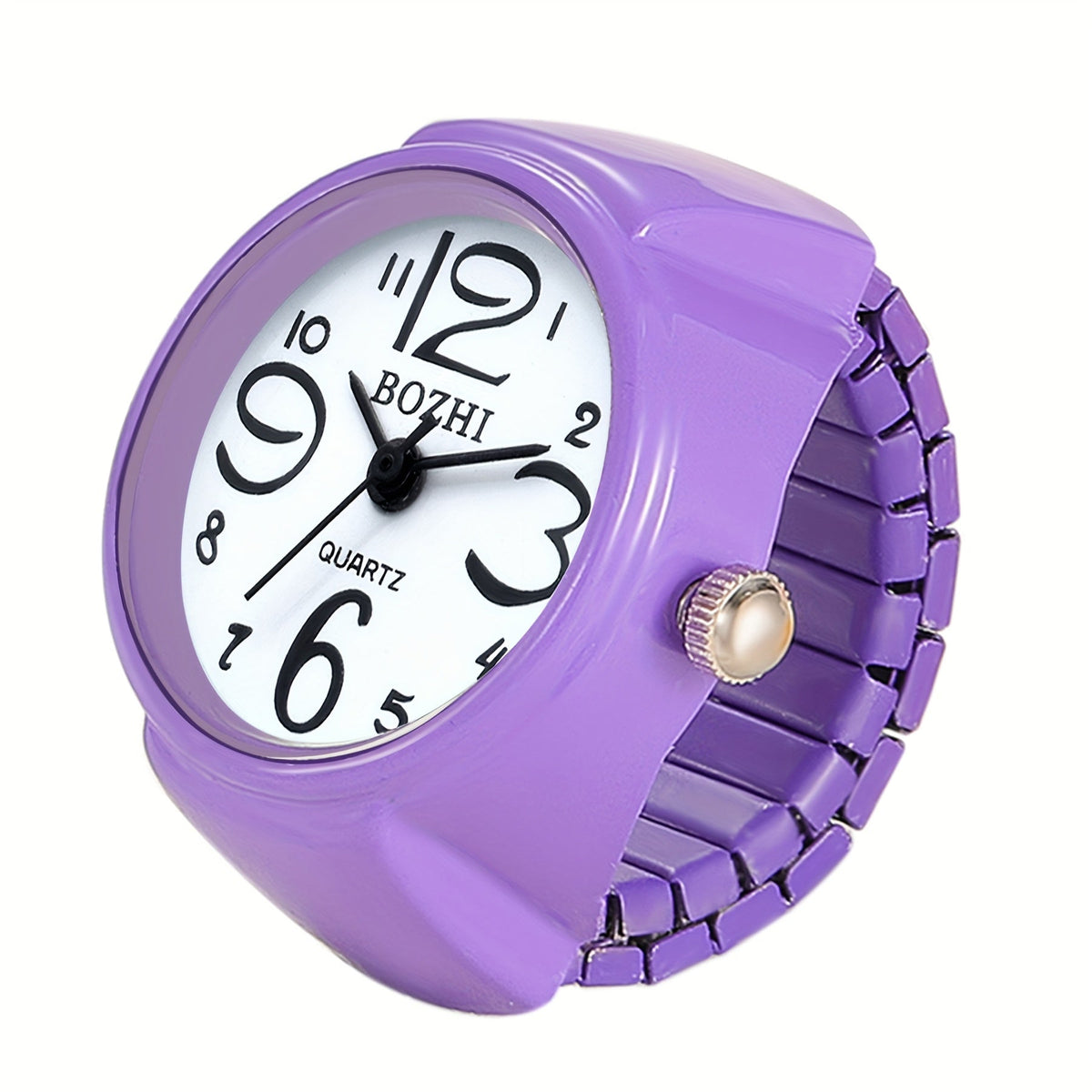 Men's Watch - Ring Large Digital Dial Elastic Band Handmade Finger Unisex Fashion - product detail view 17