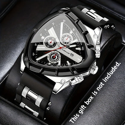 Men's Watch - 's 2-Piece Set Triangle Dial Silicone Strap & Retro Square Dial Faux - product detail view 35