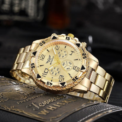 Men's Watch - 's Chunky Sport Gold & Silver Plated Chronograph-Style Bold Case, Blue - product detail view 16