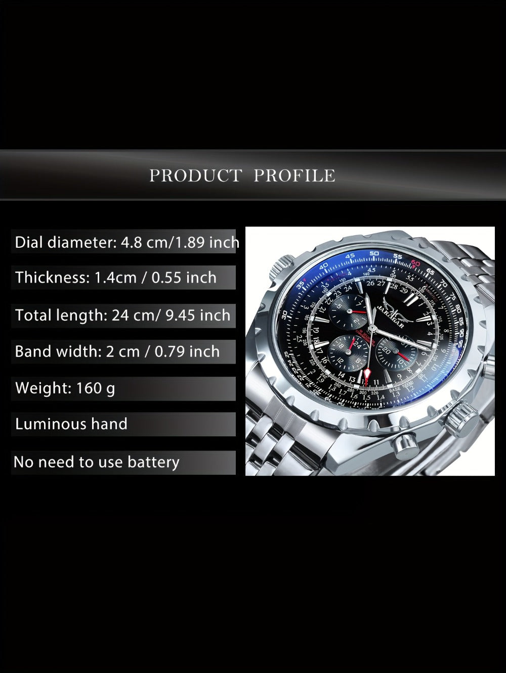 Men's Watch - 's Pilot Automatic Mechanical Multifunctional Sub-Dials, Week & 24H - product detail view 15