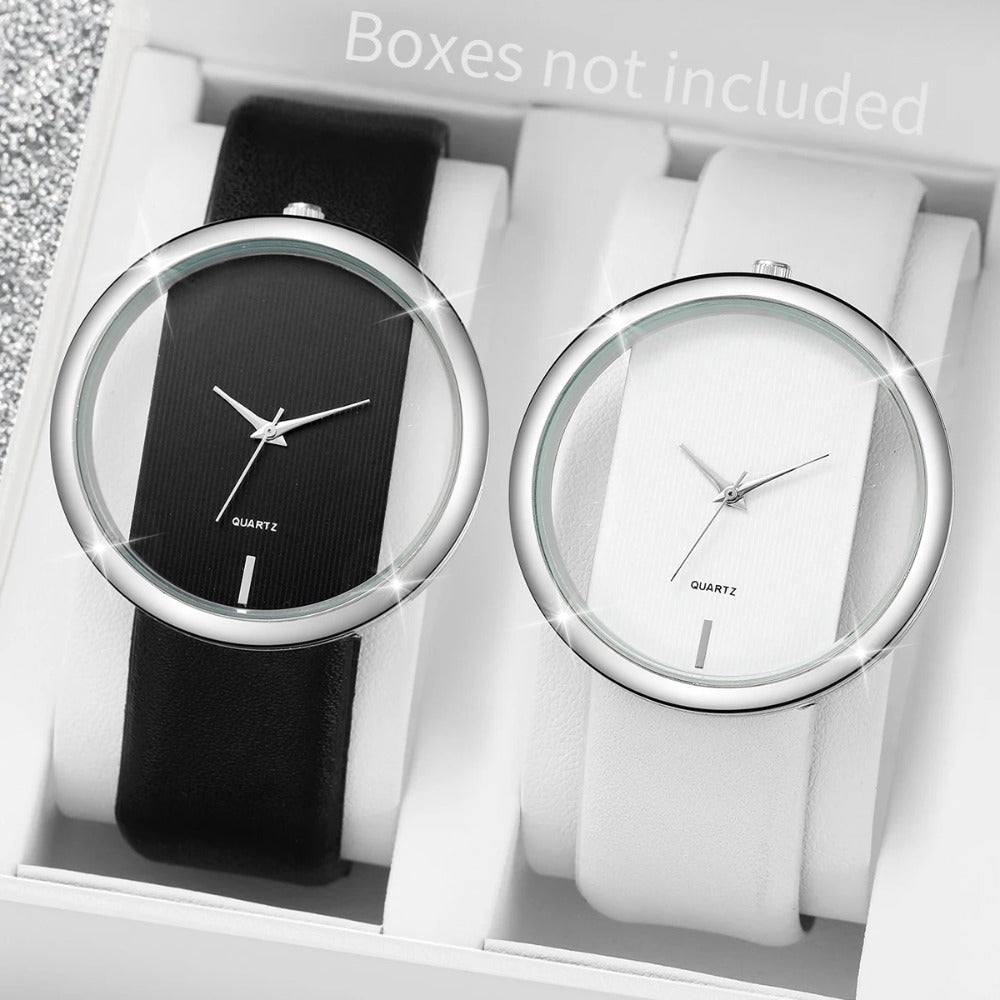 Women's Watch - 's Set 2 Pieces Elegant Fashion Analog Wristwatch Ladies Trendy Casual - product detail view 2