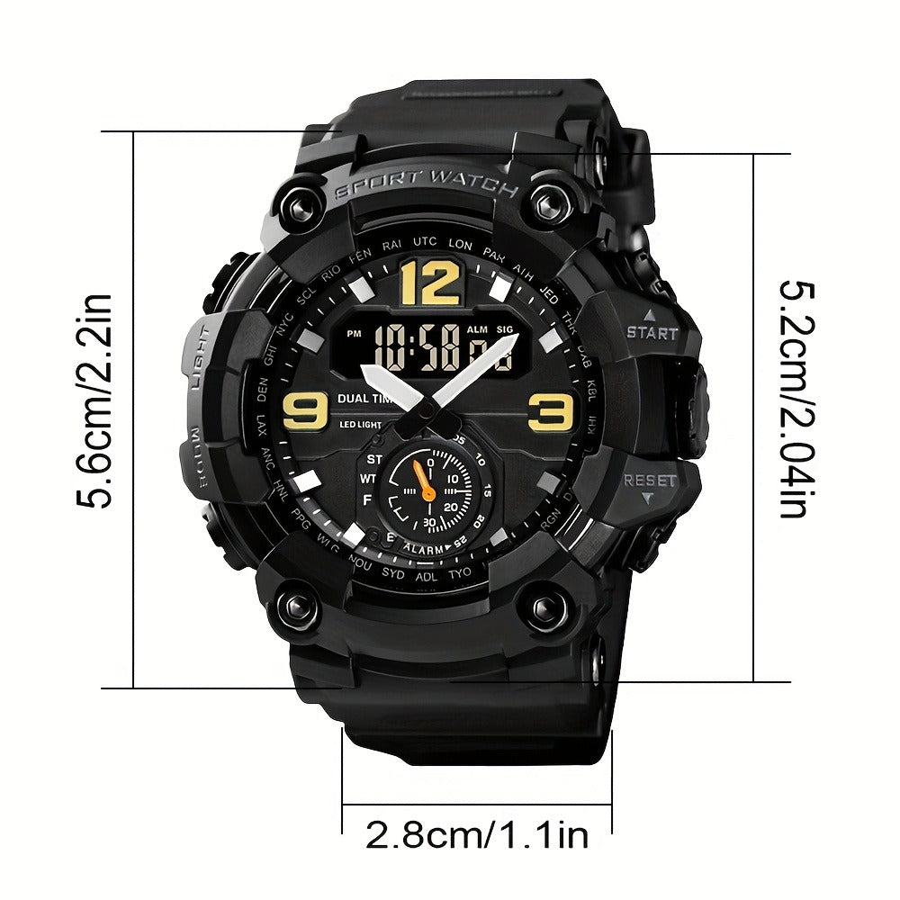 Men's Watch - 's Sports Digital Dual Display TPU Strap Fashion Analog Digital Wristwatch - product detail view 2
