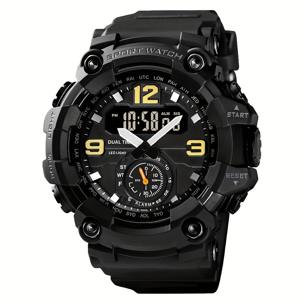 Men's Watch - 's Sports Digital Dual Display TPU Strap Fashion Analog Digital Wristwatch - product detail view 3