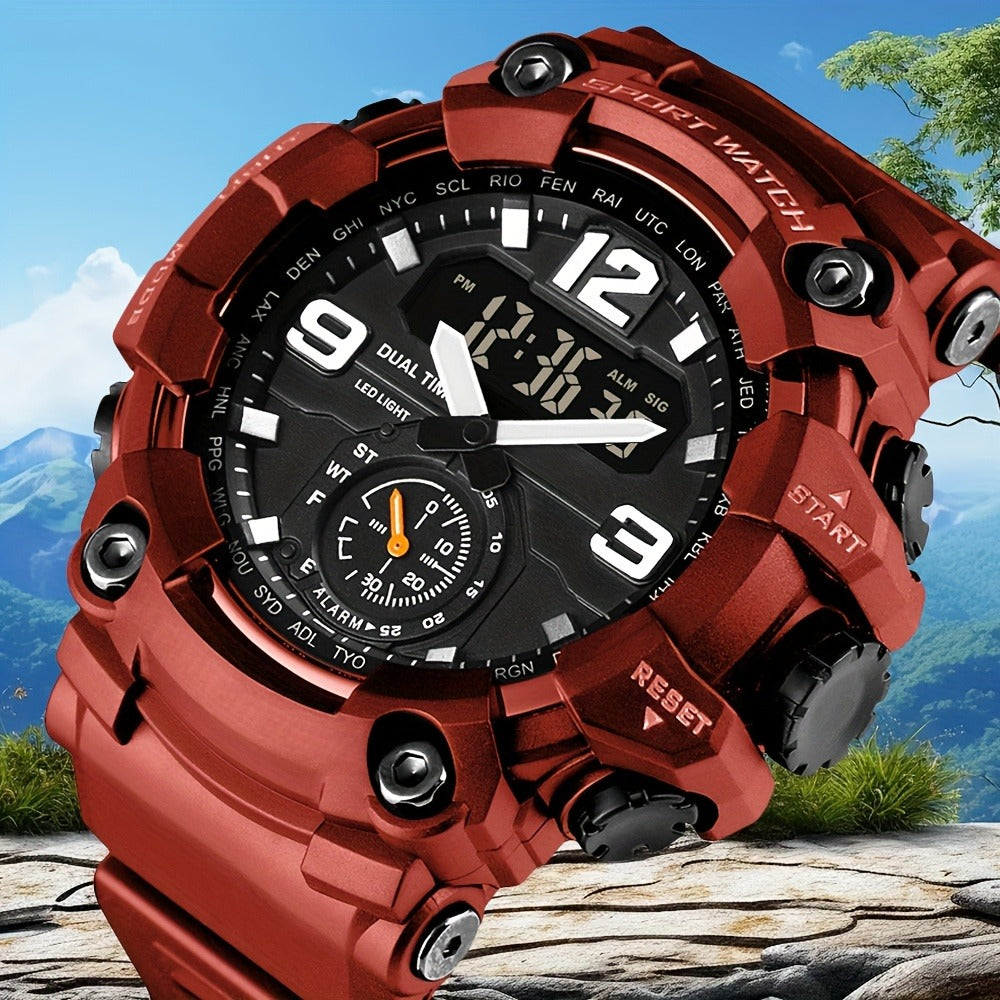 Men's Watch - 's Sports Digital Dual Display TPU Strap Fashion Analog Digital Wristwatch - product detail view 4