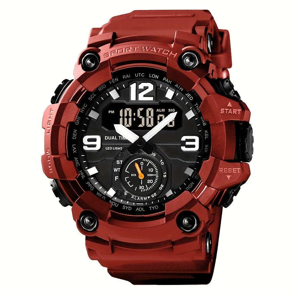Men's Watch - 's Sports Digital Dual Display TPU Strap Fashion Analog Digital Wristwatch - product detail view 5