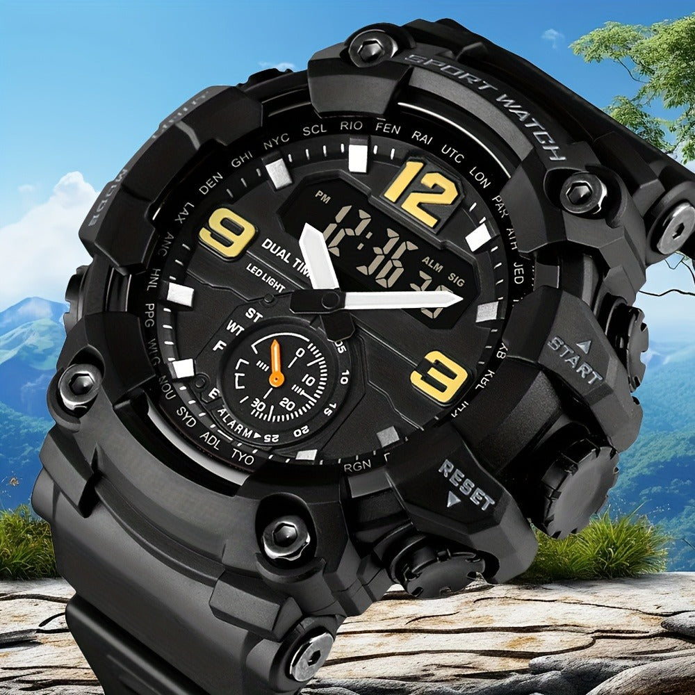 Men's Watch - 's Sports Digital Dual Display TPU Strap Fashion Analog Digital Wristwatch - product detail view 9