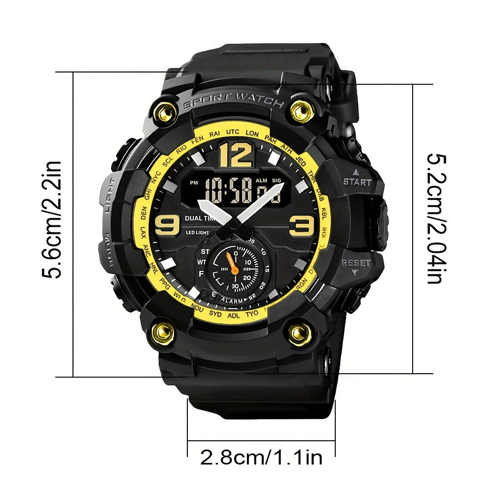 Men's Watch - 's Sports Digital Dual Display TPU Strap Fashion Analog Digital Wristwatch - product detail view 14