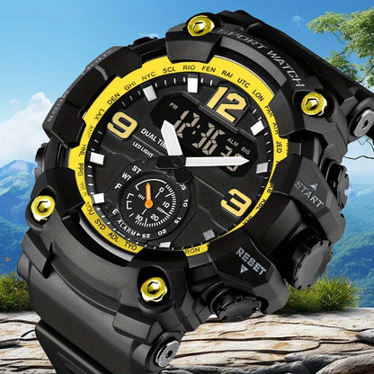 Men's Watch - 's Sports Digital Dual Display TPU Strap Fashion Analog Digital Wristwatch - product detail view 15