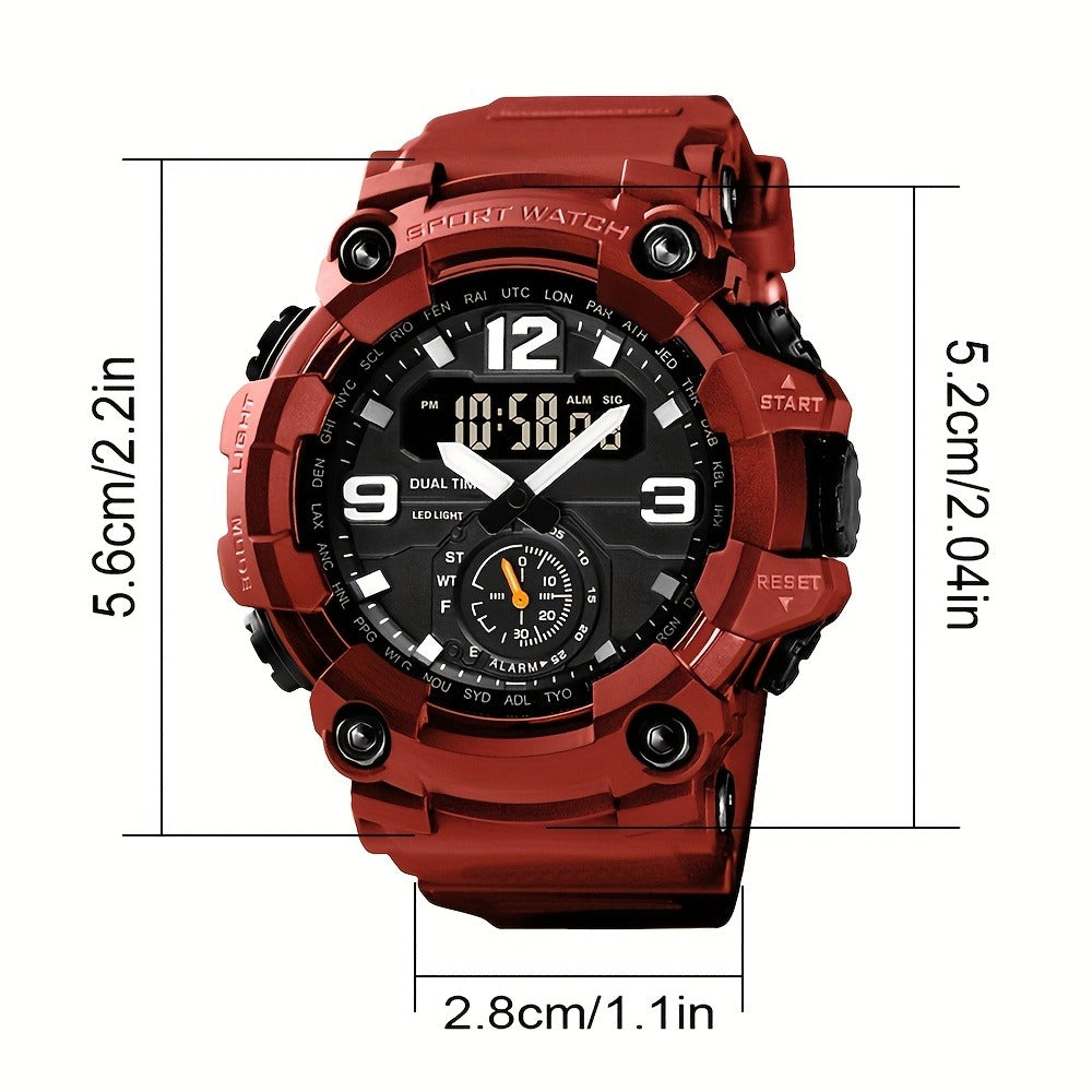Men's Watch - 's Sports Digital Dual Display TPU Strap Fashion Analog Digital Wristwatch - product detail view 17