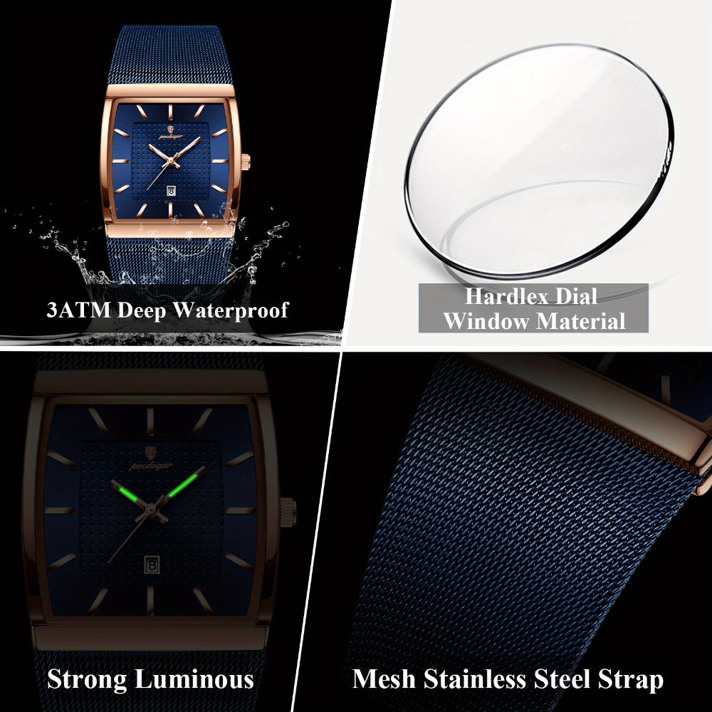 Men's Watch - 's Waterproof Fashion 3ATM Water Resistant, Stainless Steel Mesh Band - product detail view 18