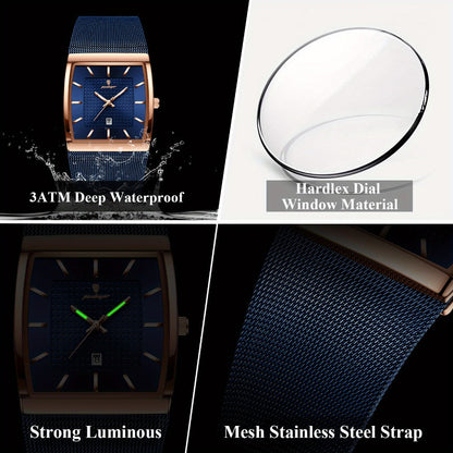 Men's Watch - 's Waterproof Fashion 3ATM Water Resistant, Stainless Steel Mesh Band - product detail view 18