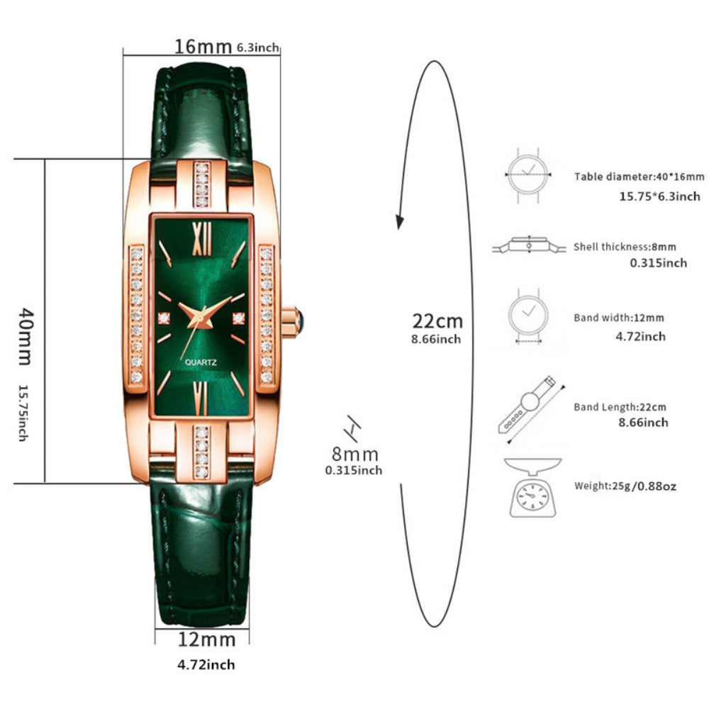 Women's Watch - Set 3pcs Elegant Fashion Wristwatch Ultra-Thin Strap Three Colors Stylish - product detail view 5