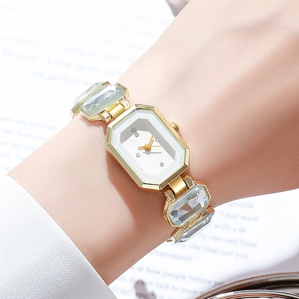 Women's Watch - Square Rhinestone & Jewelry Set for 5pcs - Light Luxury Alloy Chain - product detail view 9