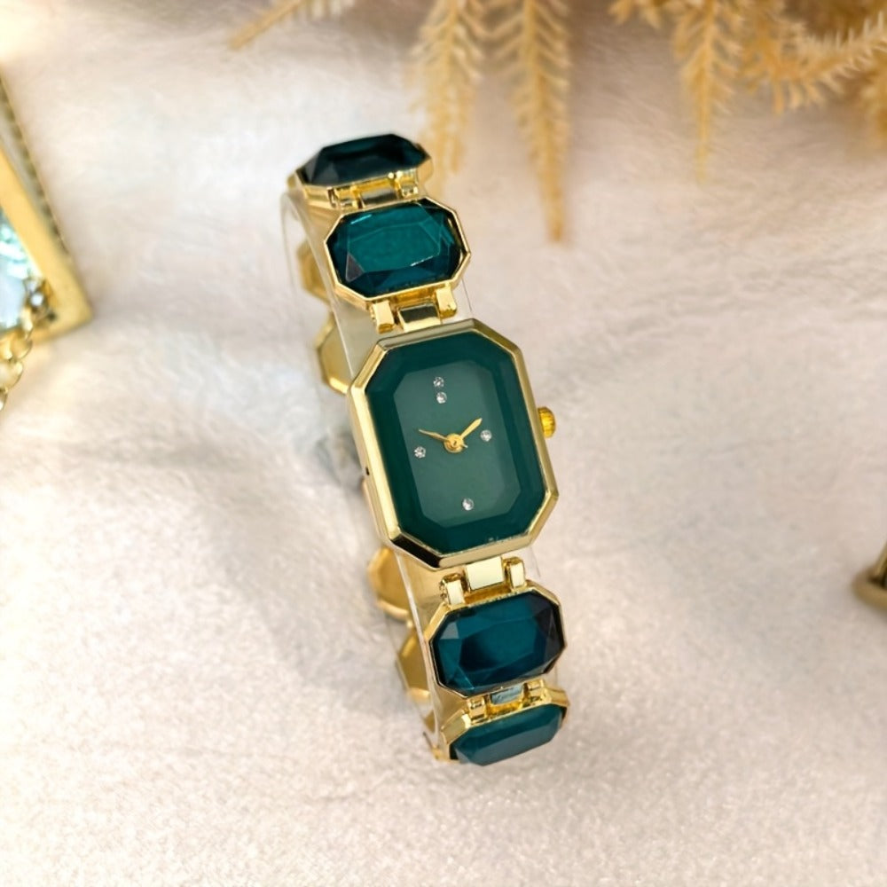 Women's Watch - Square Rhinestone & Jewelry Set for 5pcs - Light Luxury Alloy Chain - product detail view 12