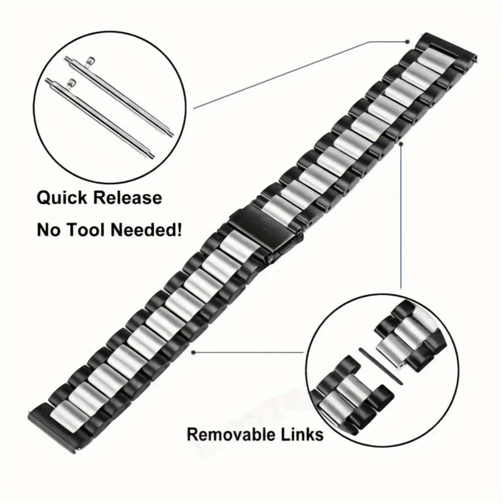 Men's Watch - Stainless Steel Band Quick Release Metal Link Bracelet Strap with - product detail view 12