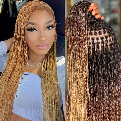 Women's Wig - Box Braided Full Lace 28 Inch Handmade for - No Knots Knotless Braids - main product view