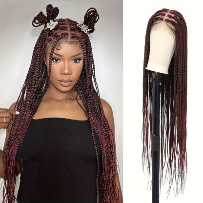Women's Wig - Box Braided Full Lace 28 Inch Handmade for - No Knots Knotless Braids - product detail view 12