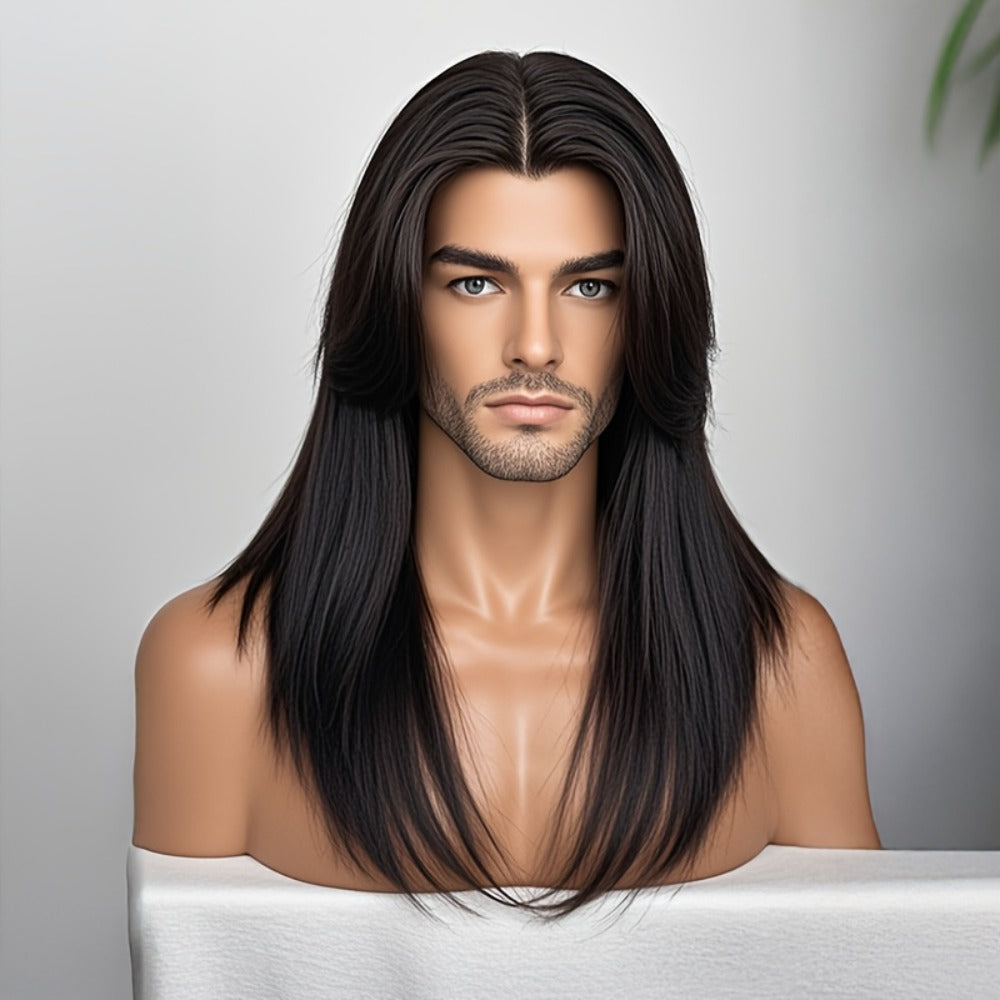 Women's Wig - Long Straight Layered for & Men - 28 Inch Glueless No Glue Heat Resistant - product detail view 2