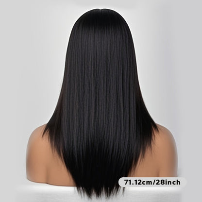 Women's Wig - Long Straight Layered for & Men - 28 Inch Glueless No Glue Heat Resistant - product detail view 8