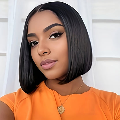 Women's Wig - 's Black Lace Body Wave 12 Inch Heat-Resistant Synthetic Fiber 150% - product detail view 2
