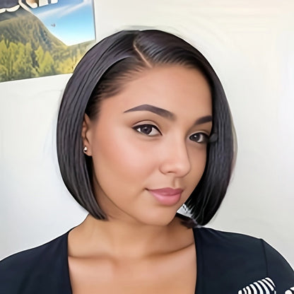 Women's Wig - 's Black Lace Body Wave 12 Inch Heat-Resistant Synthetic Fiber 150% - product detail view 4