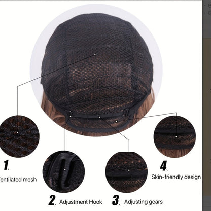 Women's Wig - 's Black Lace Body Wave 12 Inch Heat-Resistant Synthetic Fiber 150% - product detail view 7