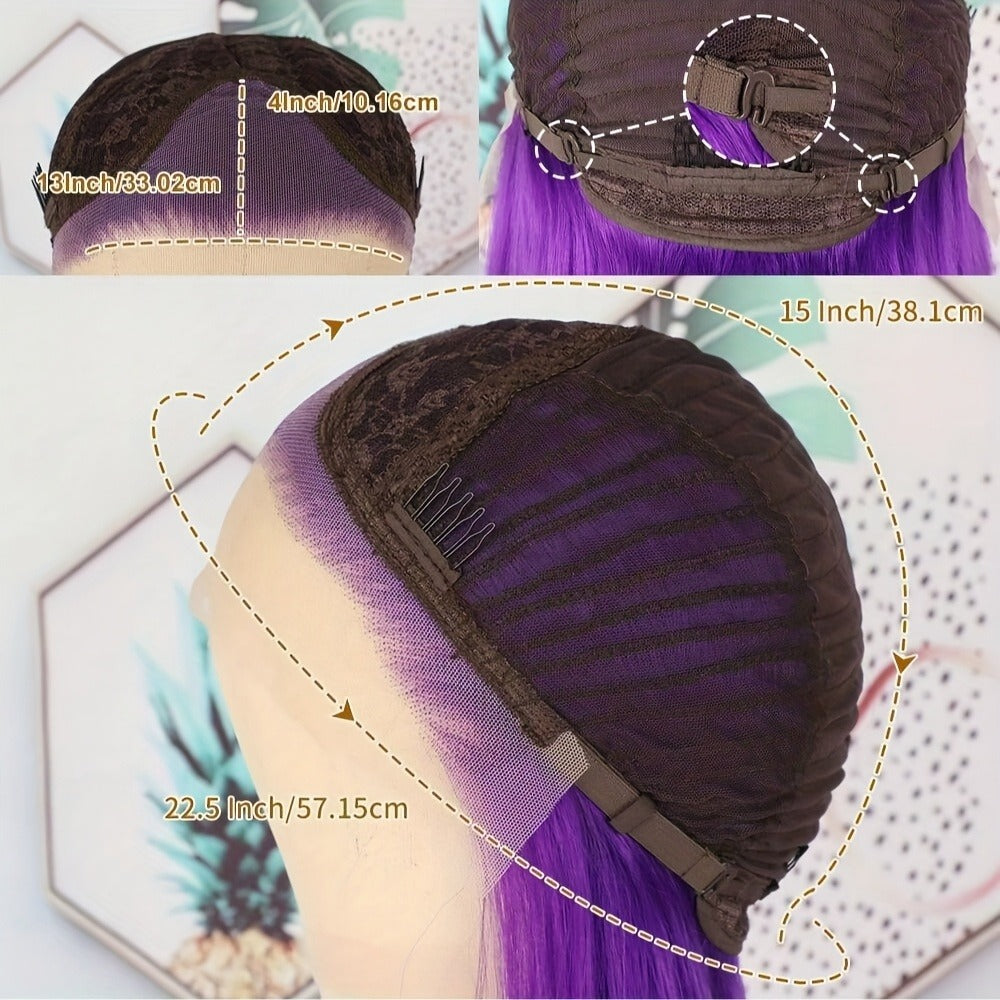 Women's Wig - 's Black Lace Body Wave 12 Inch Heat-Resistant Synthetic Fiber 150% - product detail view 8
