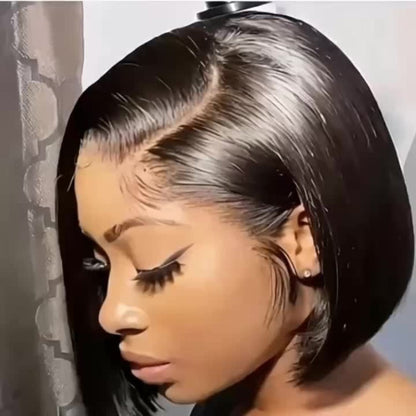 Women's Wig - 's Black Lace Body Wave 12 Inch Heat-Resistant Synthetic Fiber 150% - product detail view 9