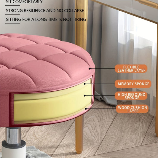 Salon Chair with Padded Seat and 360° Swivel for Beauty Studio detail image