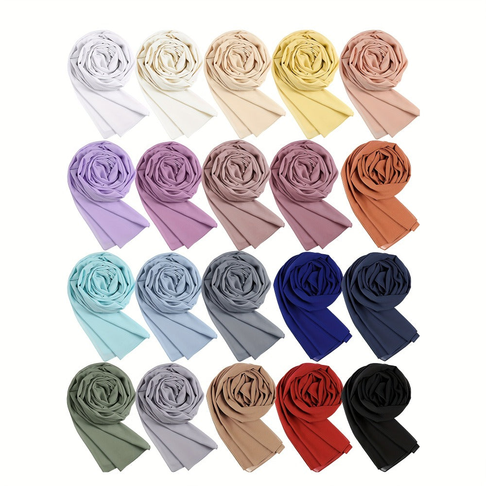 Scarf for Women - Chiffon Hijab 20 Pack Soft Lightweight Long Head Wrap for Muslim - 20 - main product view