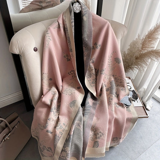 Scarf for Women - Pashmina Shawl for - Large Warm Wool Blend Wrap 72x25 Inch, All-Season - product detail view 2