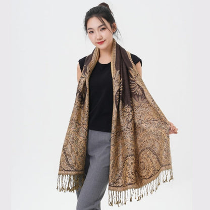 Scarf for Women - Pashmina Shawl for Thick Paisley Phoenix Tail Pattern Warm Wrap Large Soft - product detail view 13