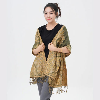 Scarf for Women - Pashmina Shawl for Thick Paisley Phoenix Tail Pattern Warm Wrap Large Soft - product detail view 29