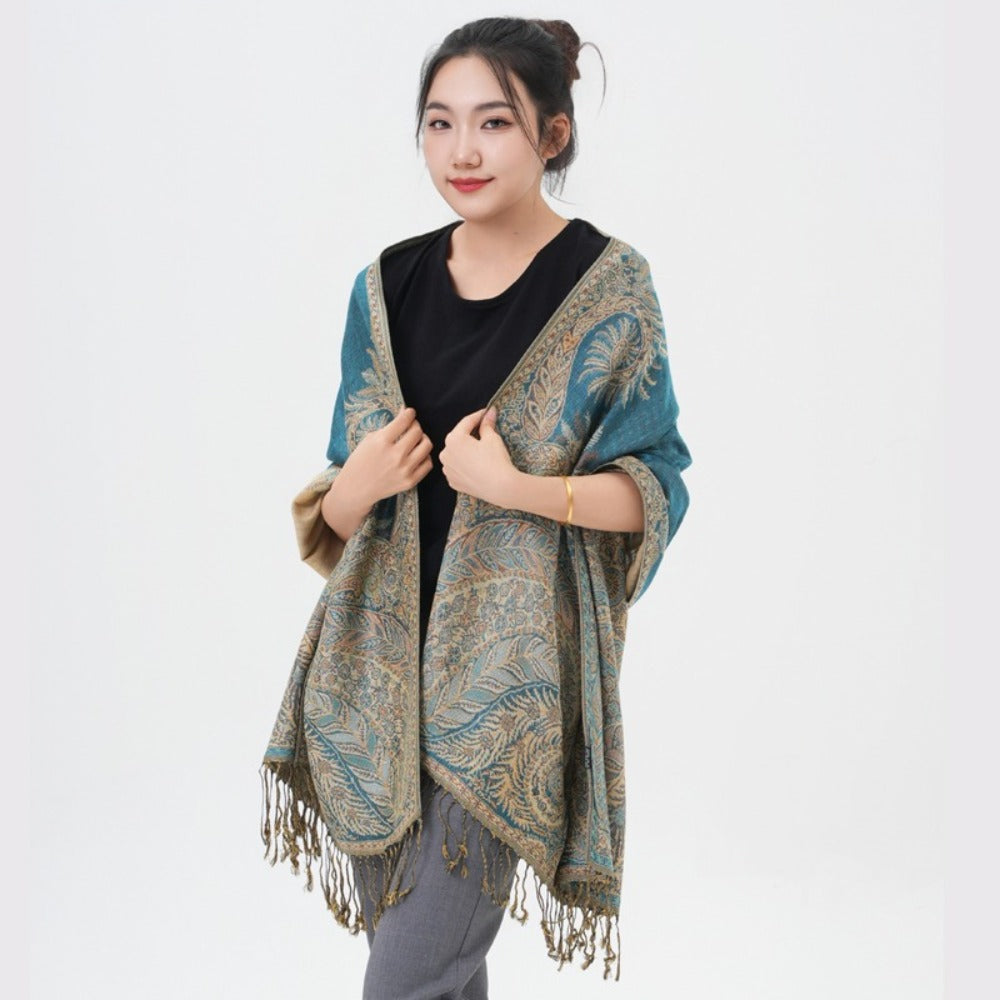 Scarf for Women - Pashmina Shawl for Thick Paisley Phoenix Tail Pattern Warm Wrap Large Soft - product detail view 35