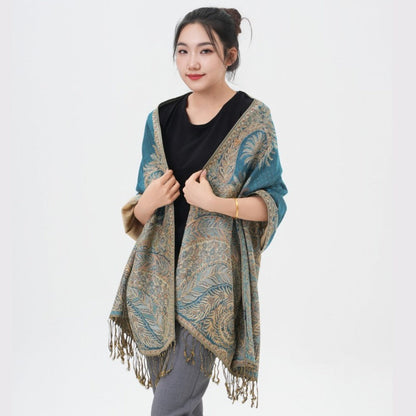 Scarf for Women - Pashmina Shawl for Thick Paisley Phoenix Tail Pattern Warm Wrap Large Soft - product detail view 35